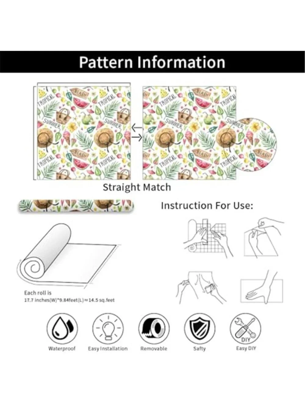Summer Wallpaper Peel and Stick Wallpaper Vinyl Wallpaper